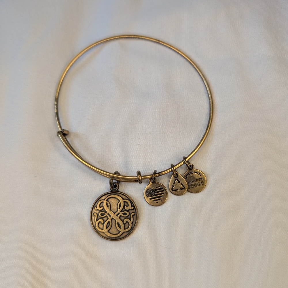 Gold Charm Bangle Bracelet